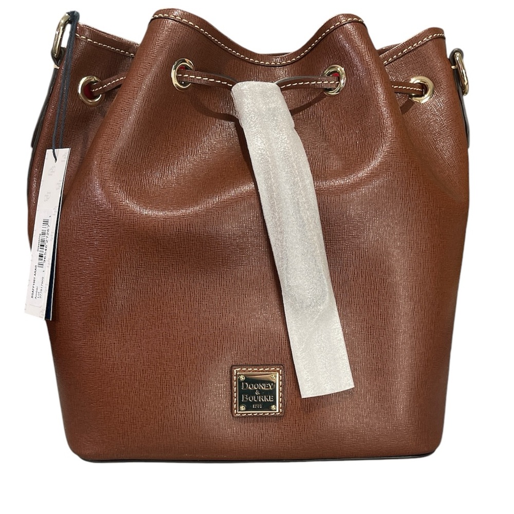 Dooney & Bourke Saffiano Leather Drawstring Bucket Bag   0131 - Picture 2 of 12